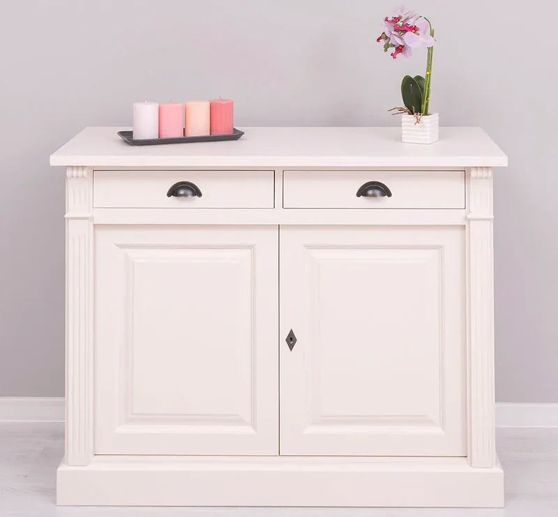 Kommode aus Massivholz | 2-türiger Schrank mit Ornamenten