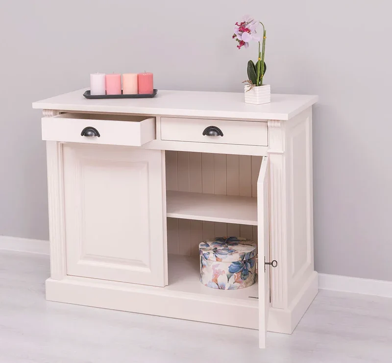 Kommode aus Massivholz | 2-türiger Schrank mit Ornamenten