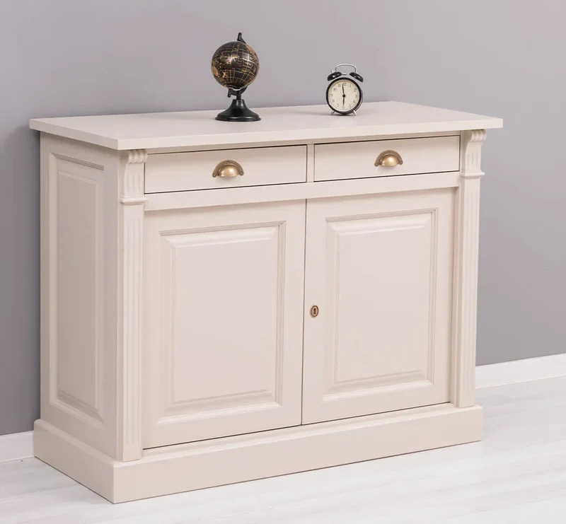 Kommode aus Massivholz | 2-türiger Schrank mit Ornamenten
