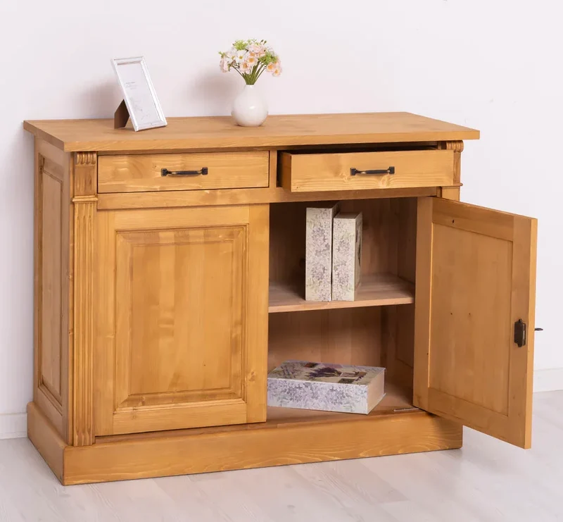Kommode aus Massivholz | 2-türiger Schrank mit Ornamenten