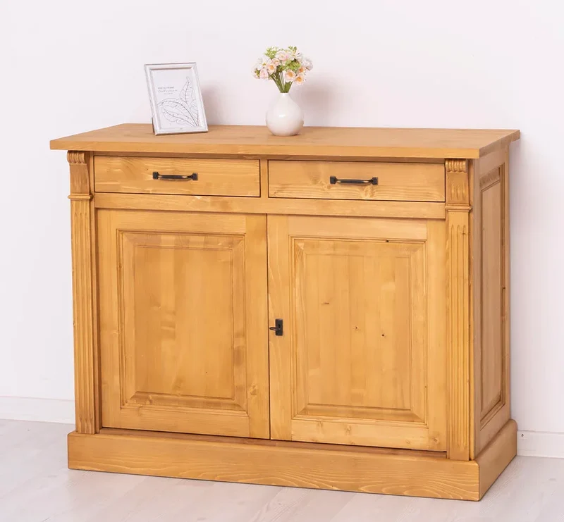 Kommode aus Massivholz | 2-türiger Schrank mit Ornamenten