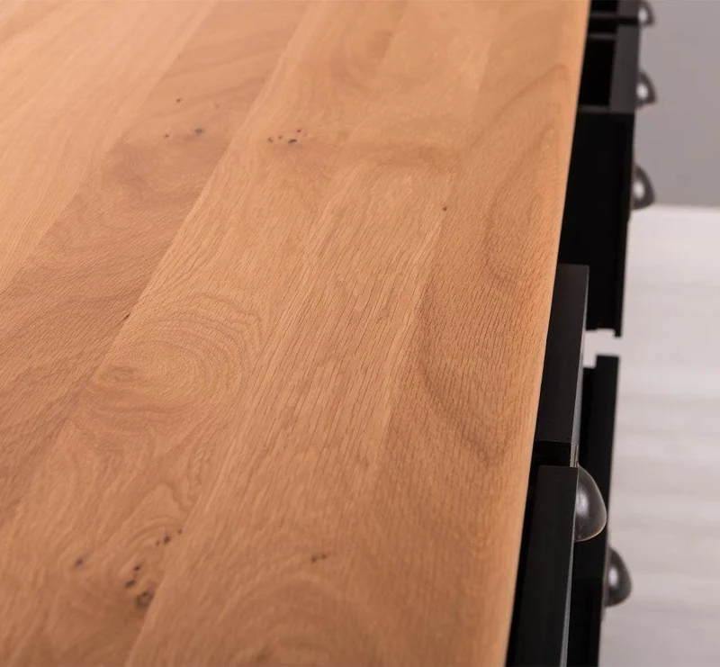 Apothekerschrank aus Massivholz im Landhausstil mit 19 Schubladen mit Eichentop
