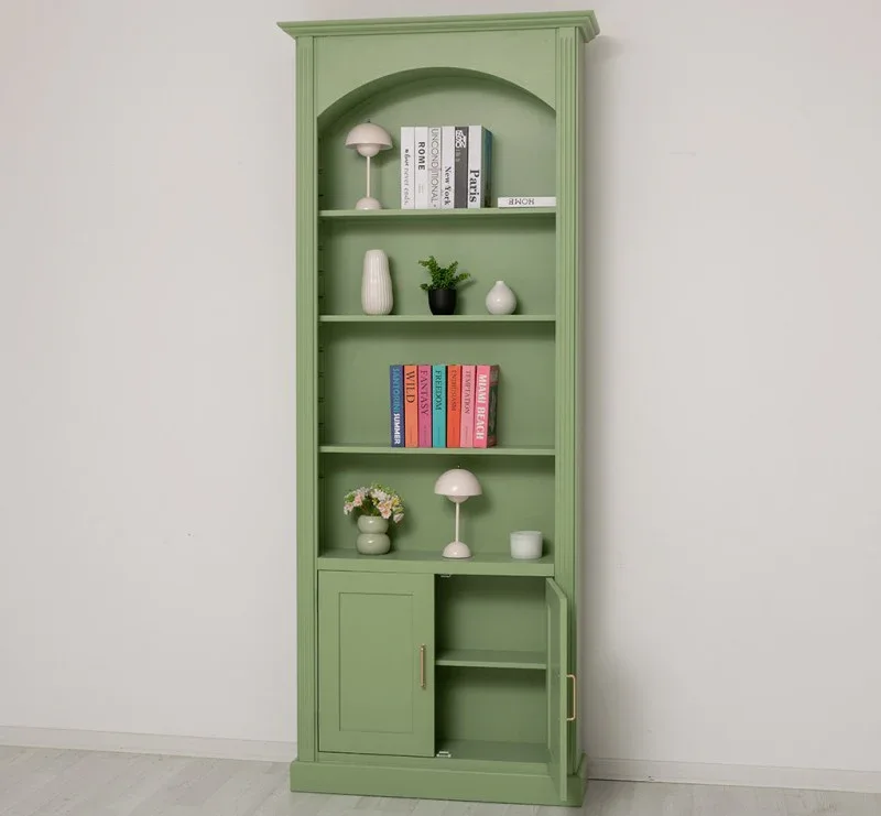 Gewölbter Wohnzimmerschrank aus Massivholz mit zwei Türen - 30 x 250