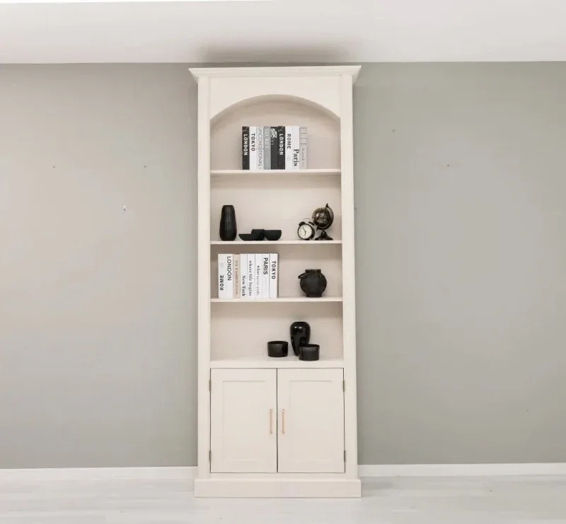 Gewölbter Wohnzimmerschrank aus Massivholz mit zwei Türen - 30 x 250