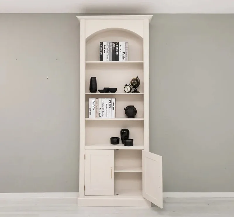 Gewölbter Wohnzimmerschrank aus Massivholz mit zwei Türen - 30 x 250