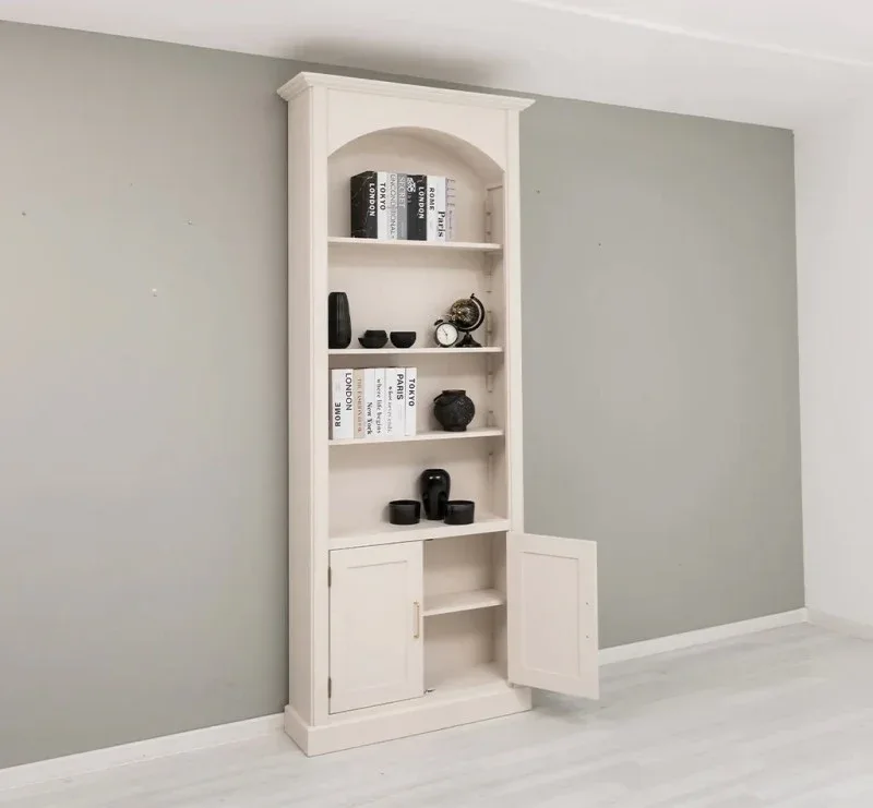 Gewölbter Wohnzimmerschrank aus Massivholz mit zwei Türen - 30 x 250