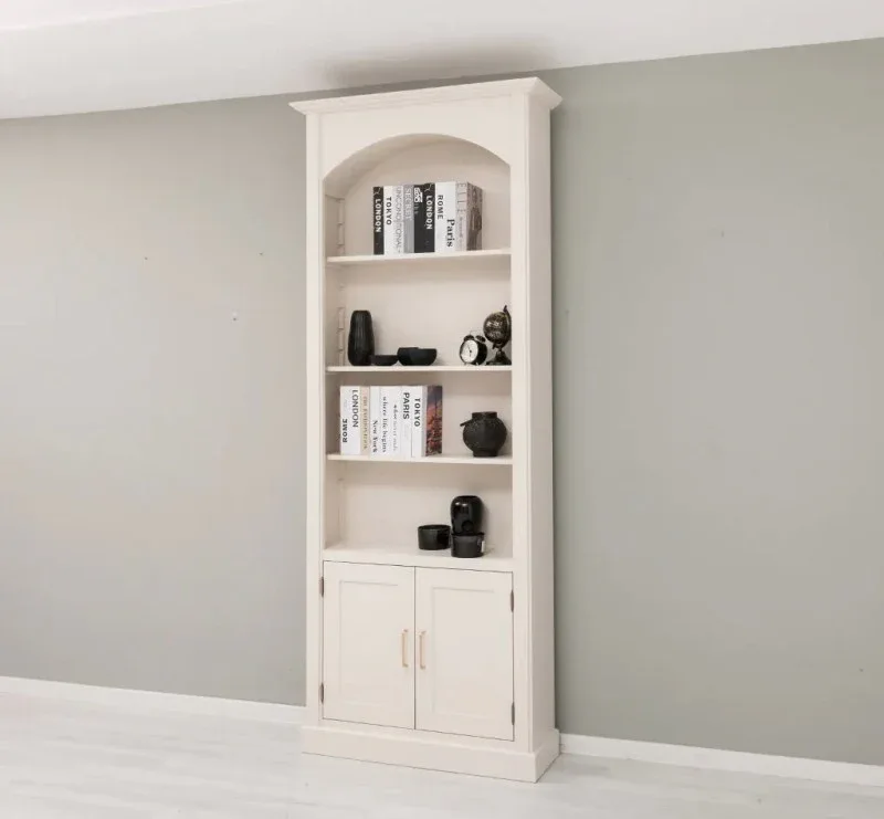 Gewölbter Wohnzimmerschrank aus Massivholz mit zwei Türen - 30 x 250