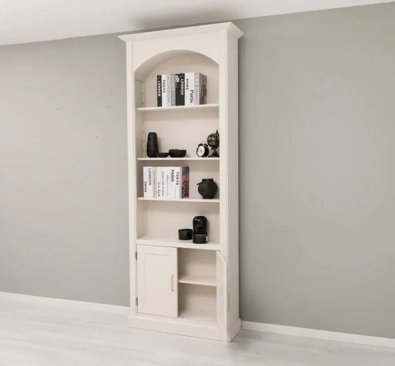 Gewölbter Wohnzimmerschrank aus Massivholz mit zwei Türen - 30 x 250