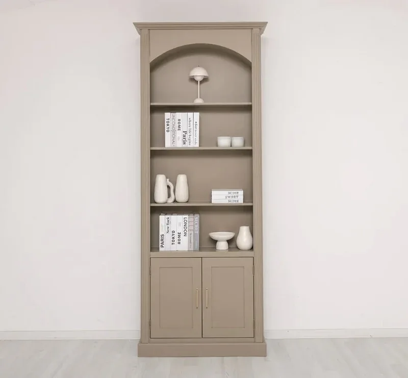 Gewölbter Wohnzimmerschrank aus Massivholz mit zwei Türen - 30 x 250