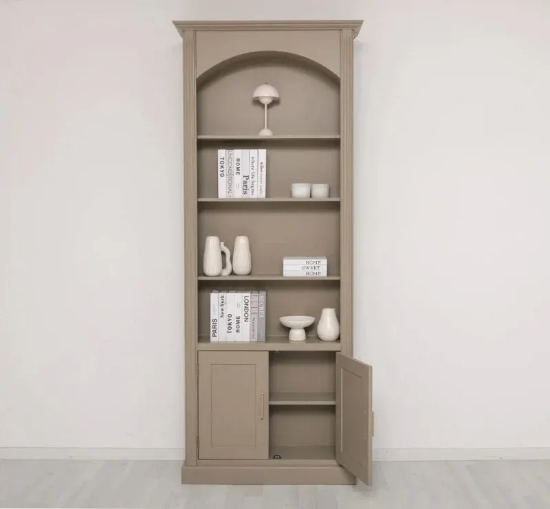 Gewölbter Wohnzimmerschrank aus Massivholz mit zwei Türen - 30 x 250