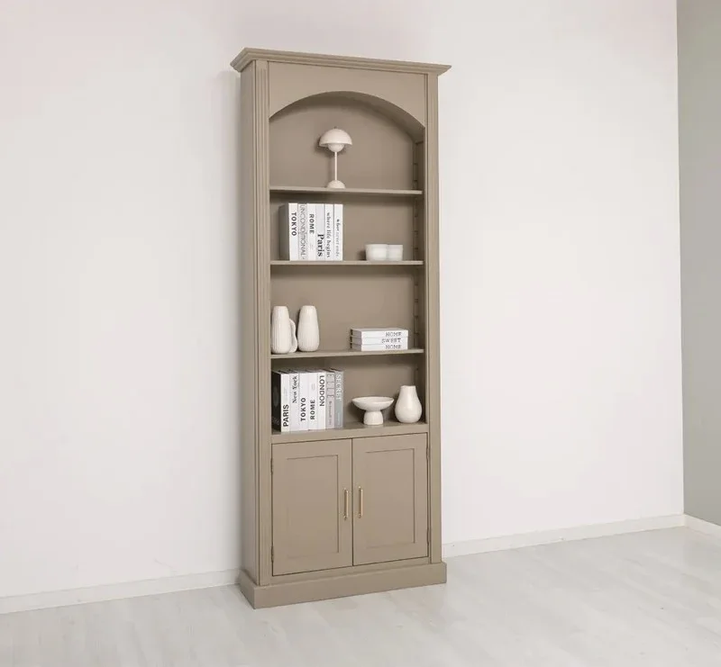 Gewölbter Wohnzimmerschrank aus Massivholz mit zwei Türen - 30 x 250