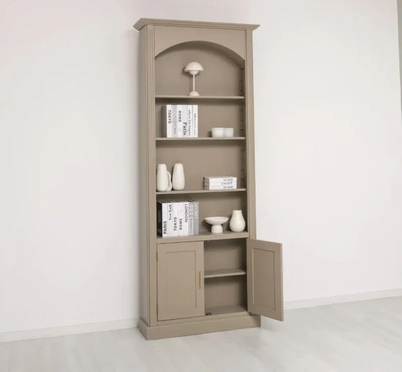 Gewölbter Wohnzimmerschrank aus Massivholz mit zwei Türen - 30 x 250
