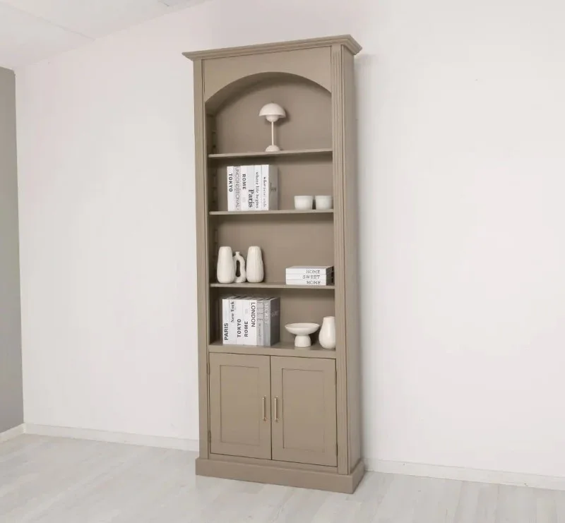 Gewölbter Wohnzimmerschrank aus Massivholz mit zwei Türen - 30 x 250