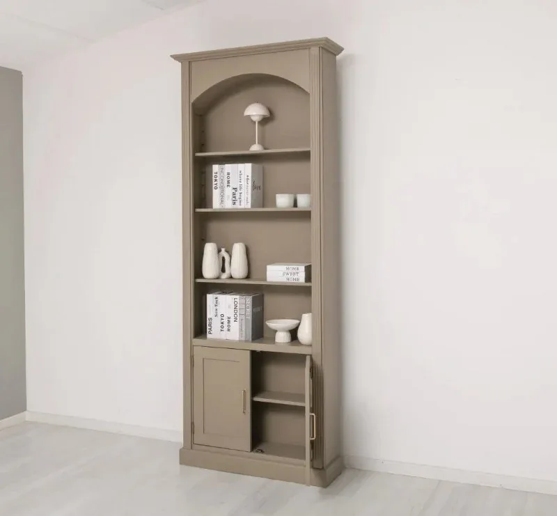 Gewölbter Wohnzimmerschrank aus Massivholz mit zwei Türen - 30 x 250