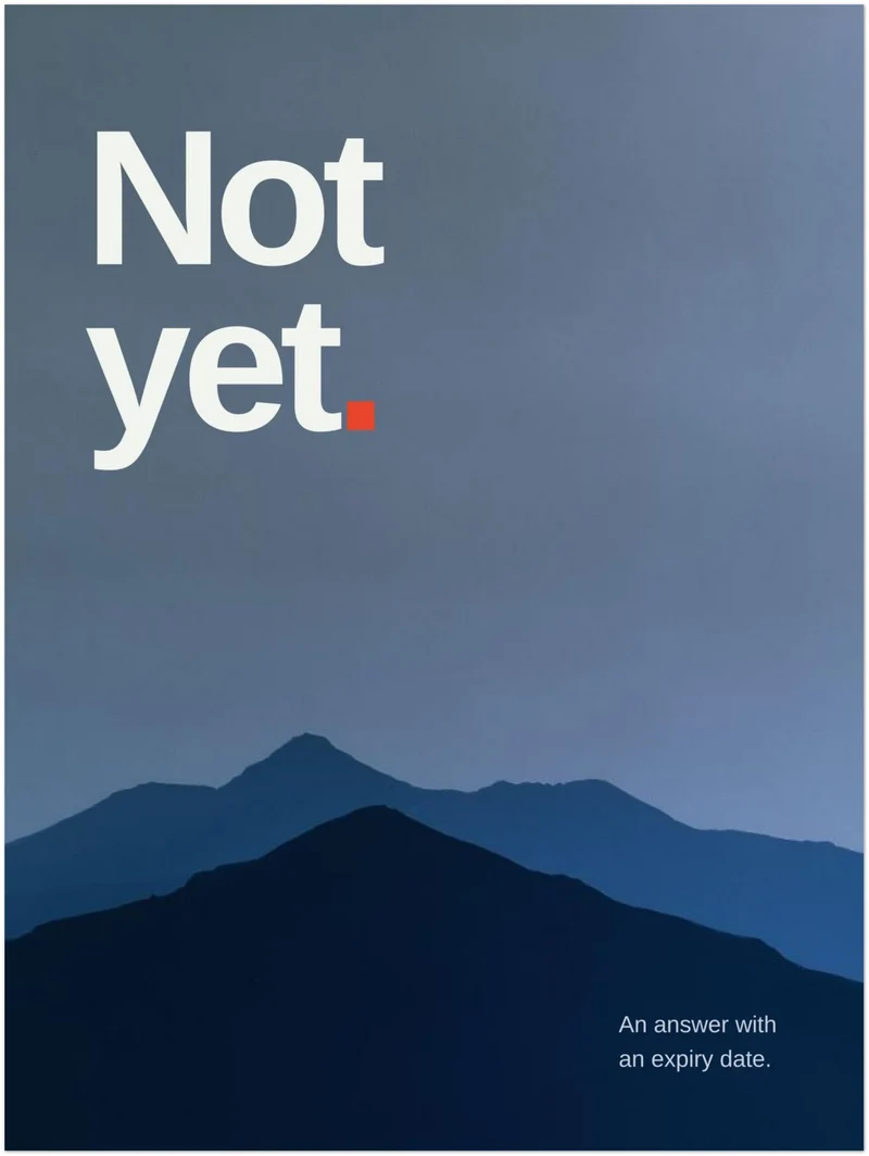 Not Yet – Bergsilhouette Leinwand