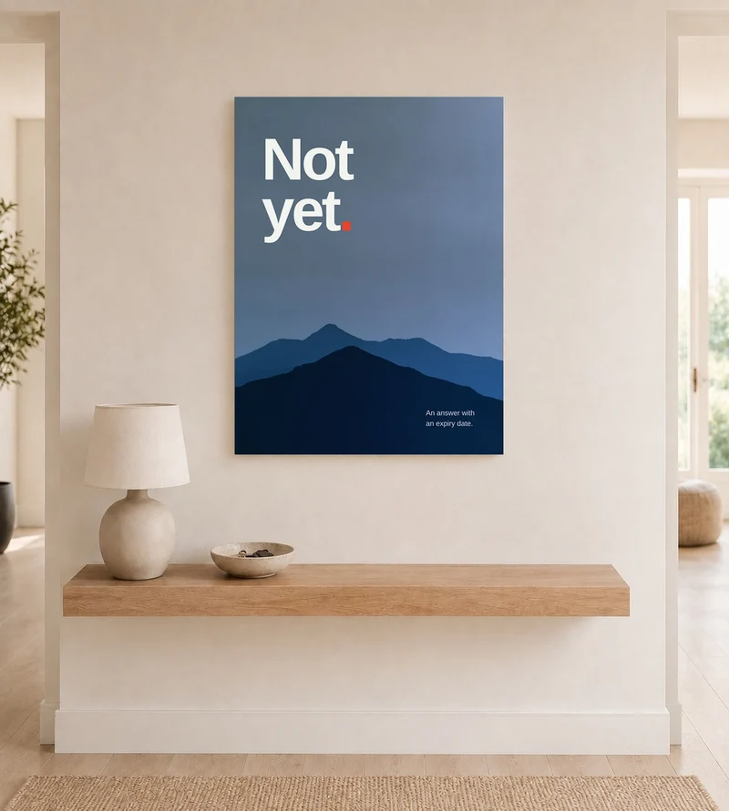 Not Yet – Bergsilhouette Poster