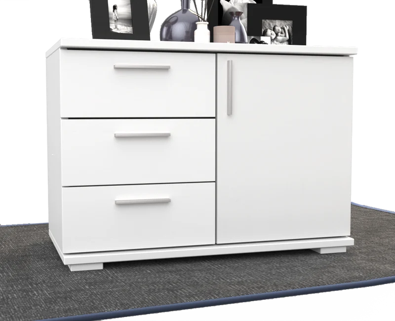 Nobis Kommode Bio Kiefer Massivholz 1-türig mit 3 Schubladen - 57 cm