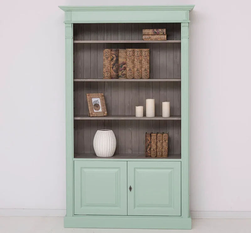Vintage Bücherschrank aus Massivholz | Regal im Landhausstil