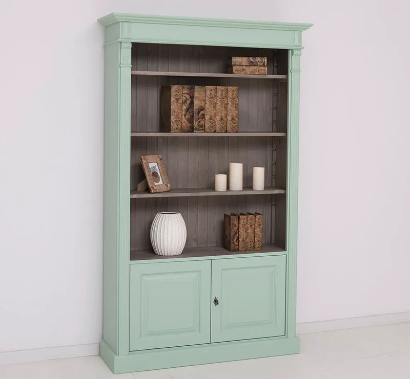 Vintage Bücherschrank aus Massivholz | Regal im Landhausstil