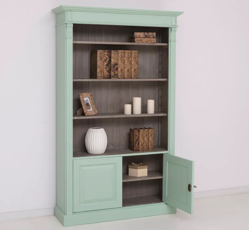 Vintage Bücherschrank aus Massivholz | Regal im Landhausstil