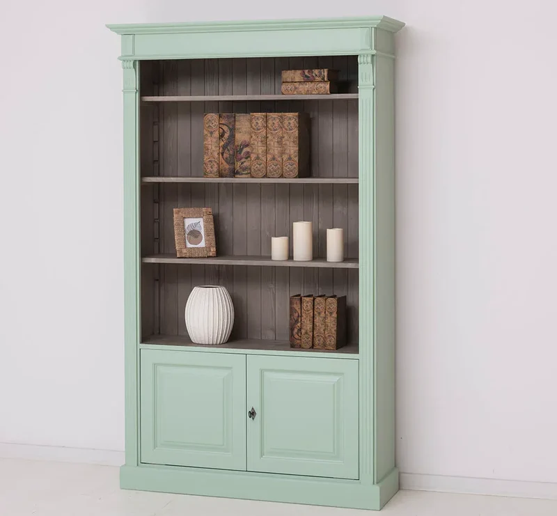 Vintage Bücherschrank aus Massivholz | Regal im Landhausstil