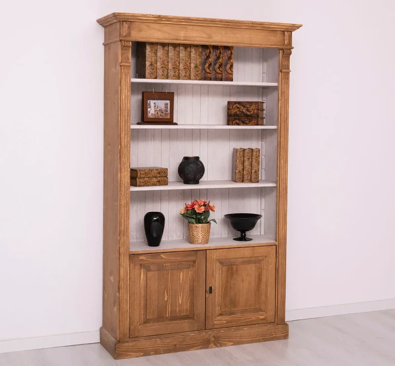 Vintage Bücherschrank aus Massivholz | Regal im Landhausstil