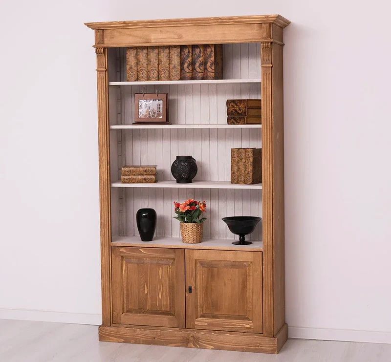 Vintage Bücherschrank aus Massivholz | Regal im Landhausstil