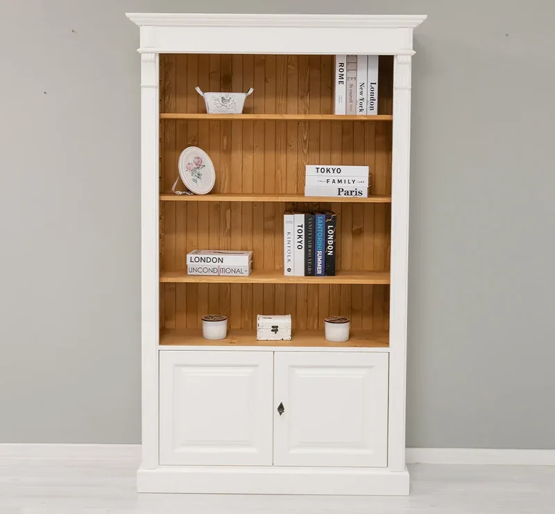 Vintage Bücherschrank aus Massivholz | Regal im Landhausstil