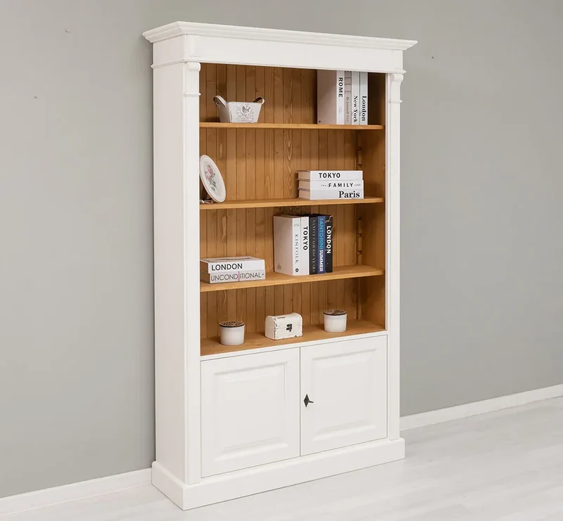 Vintage Bücherschrank aus Massivholz | Regal im Landhausstil