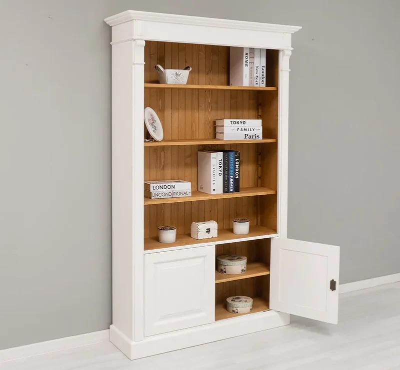 Vintage Bücherschrank aus Massivholz | Regal im Landhausstil