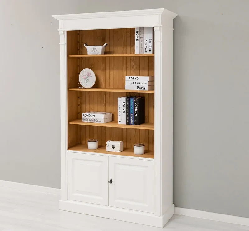 Vintage Bücherschrank aus Massivholz | Regal im Landhausstil