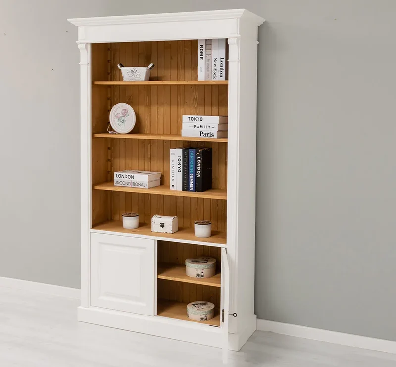 Vintage Bücherschrank aus Massivholz | Regal im Landhausstil