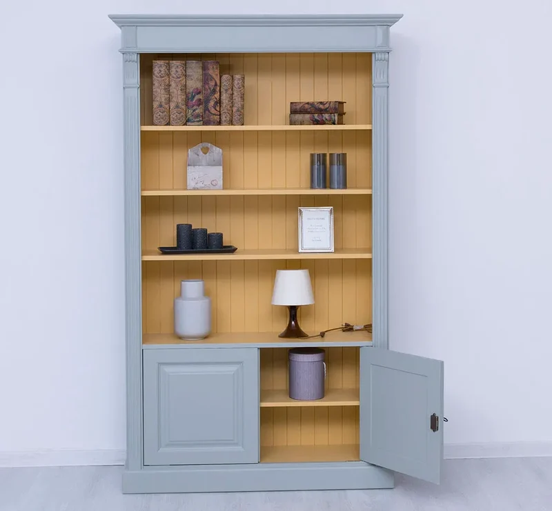 Vintage Bücherschrank aus Massivholz | Regal im Landhausstil