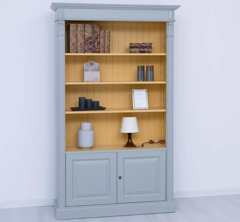 Vintage Bücherschrank aus Massivholz | Regal im Landhausstil