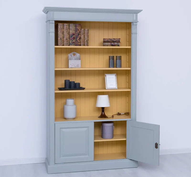 Vintage Bücherschrank aus Massivholz | Regal im Landhausstil