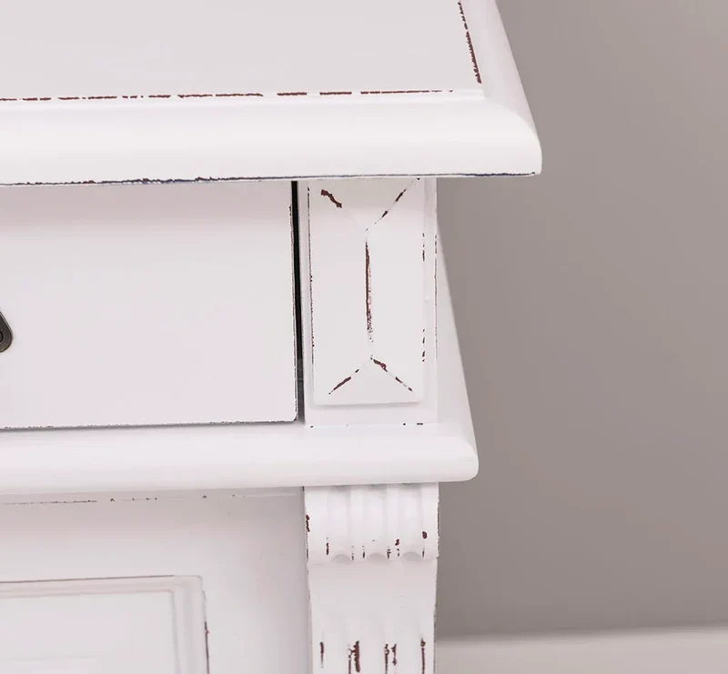 Massiver Bürotisch | Schreibtisch mit Türen und Schubladen