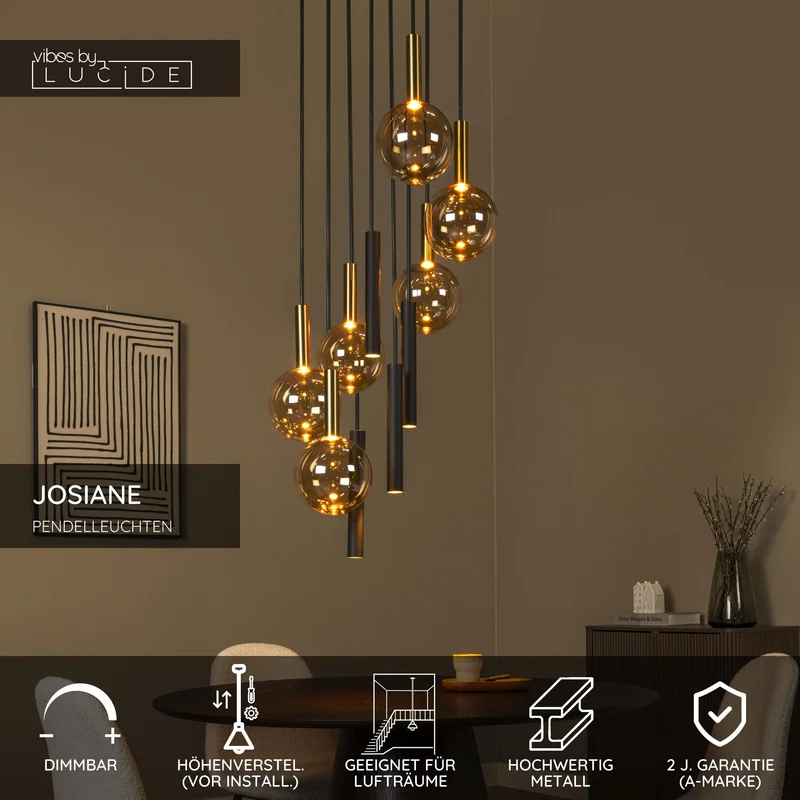 Hängeleuchte Josiane 6-flammig höhenverstellbar Ø 55cm