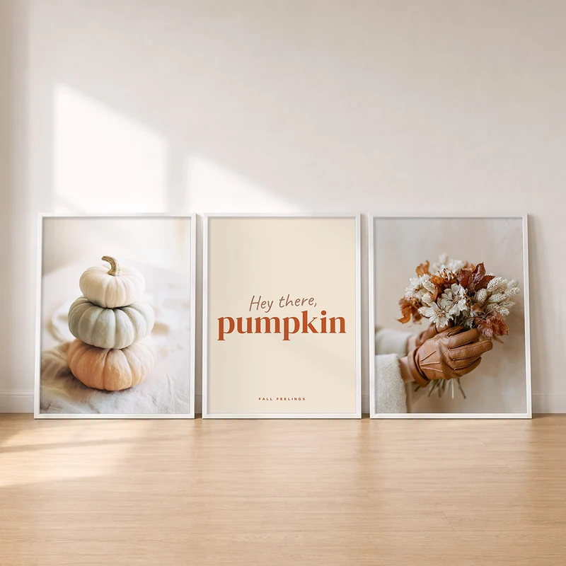 Hey there Pumpkin Poster Set – Herbst Trio (3er)