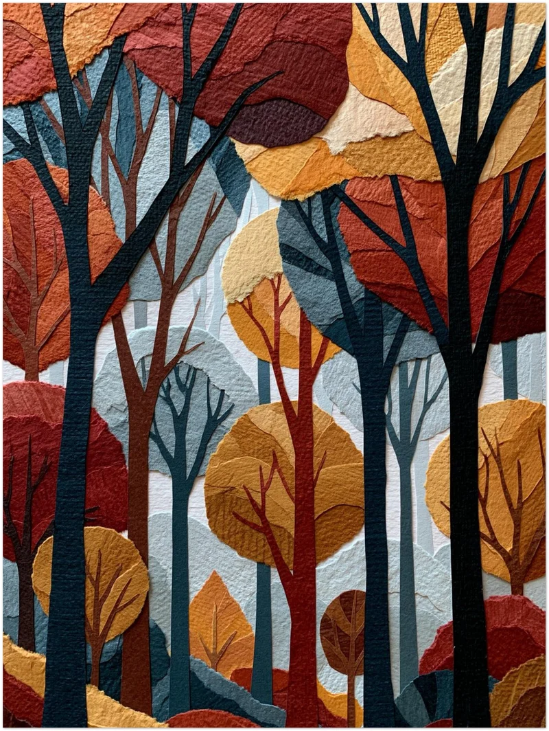 Cozy Poster Set – Herbstwald & Schriftzug (2er)