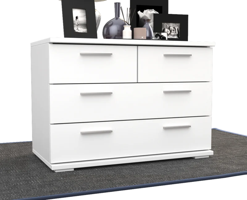 Nobis Kommode aus Bio Kiefer | Sideboard | Anrichte mit 4 Schubladen | 57 cm hoch | 100% Massivholz