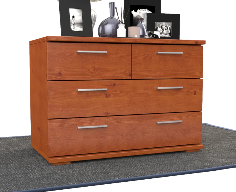 Nobis Kommode aus Bio Kiefer | Sideboard | Anrichte mit 4 Schubladen | 57 cm hoch | 100% Massivholz