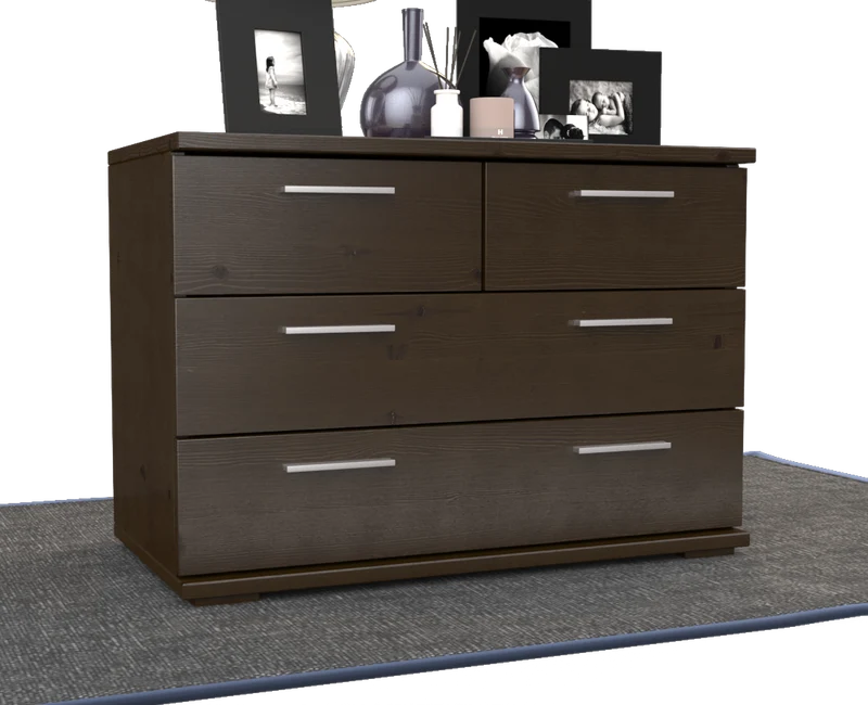 Nobis Kommode aus Bio Kiefer | Sideboard | Anrichte mit 4 Schubladen | 57 cm hoch | 100% Massivholz