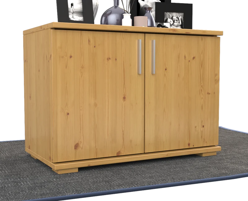 Nobis Kommode Bio Kiefer Massivholz 2-türig | 57cm hoch | Handgefertigt