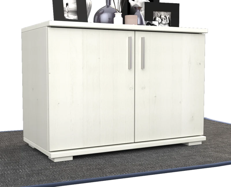 Nobis Kommode Bio Kiefer Massivholz 2-türig | 57cm hoch | Handgefertigt