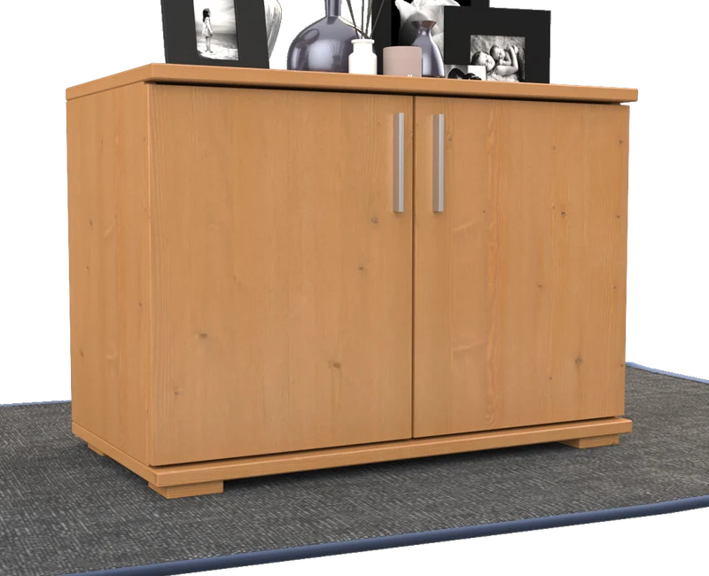 Nobis Kommode Bio Kiefer Massivholz 2-türig | 57cm hoch | Handgefertigt