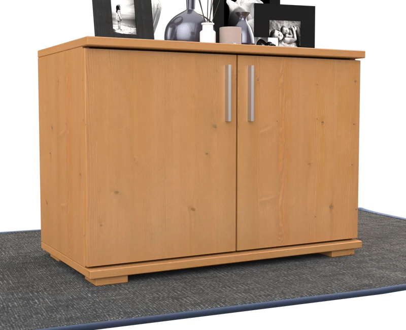Nobis Kommode Bio Kiefer Massivholz 2-türig | 57cm hoch | Handgefertigt