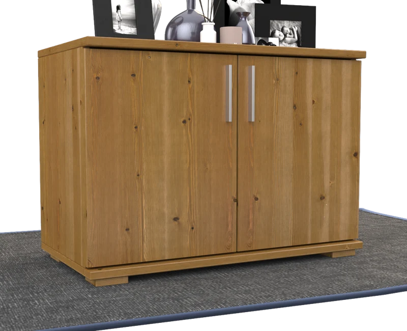 Nobis Kommode Bio Kiefer Massivholz 2-türig | 57cm hoch | Handgefertigt
