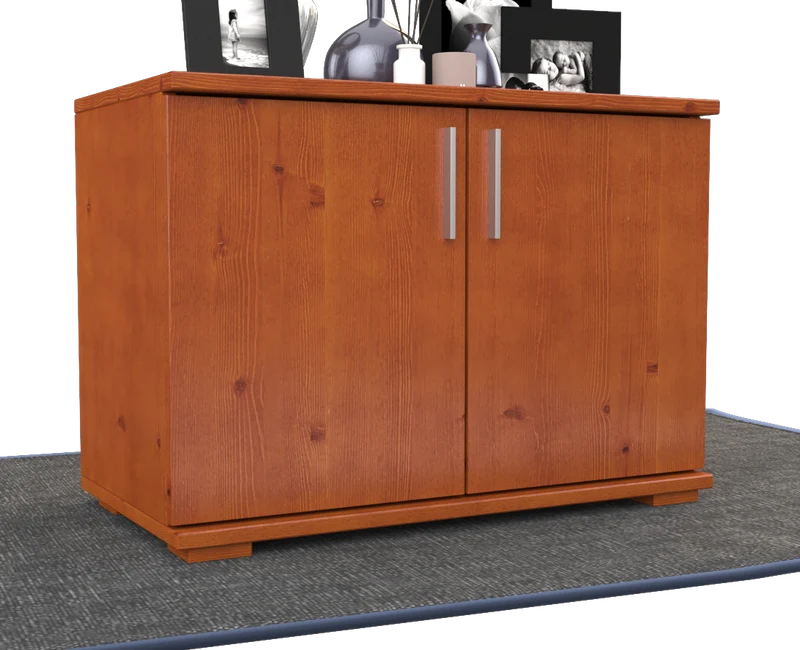Nobis Kommode Bio Kiefer Massivholz 2-türig | 57cm hoch | Handgefertigt