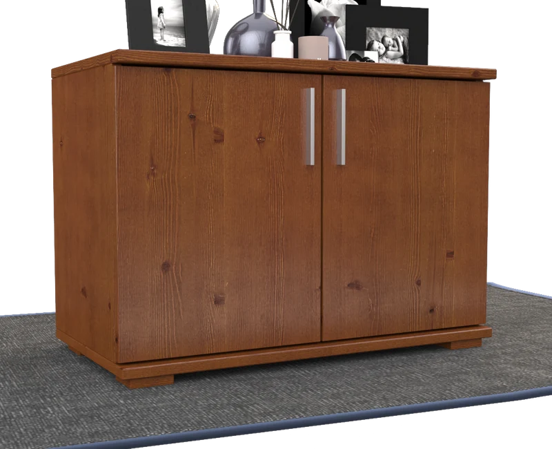 Nobis Kommode Bio Kiefer Massivholz 2-türig | 57cm hoch | Handgefertigt