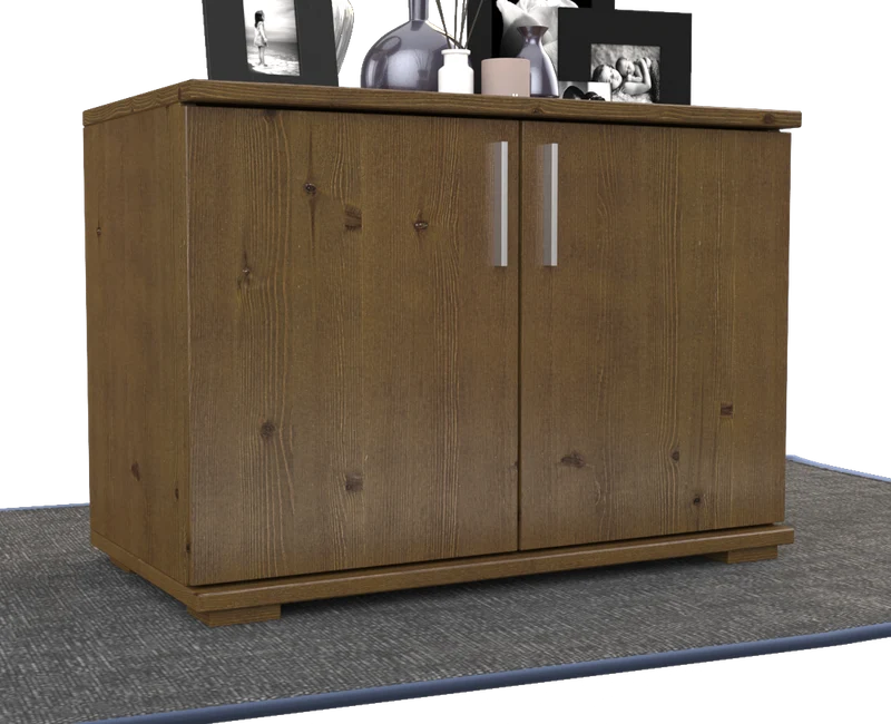 Nobis Kommode Bio Kiefer Massivholz 2-türig | 57cm hoch | Handgefertigt